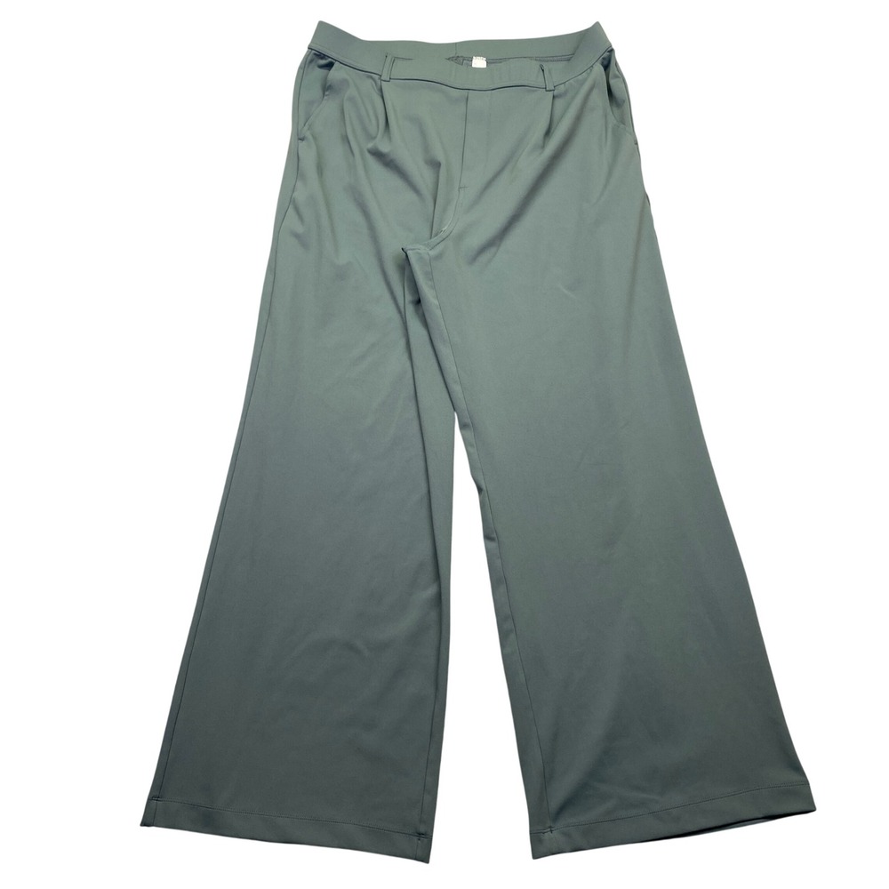 Halara Sage‎ Green High Waisted Wide Leg Pleated Trousers XL Regular Grunge